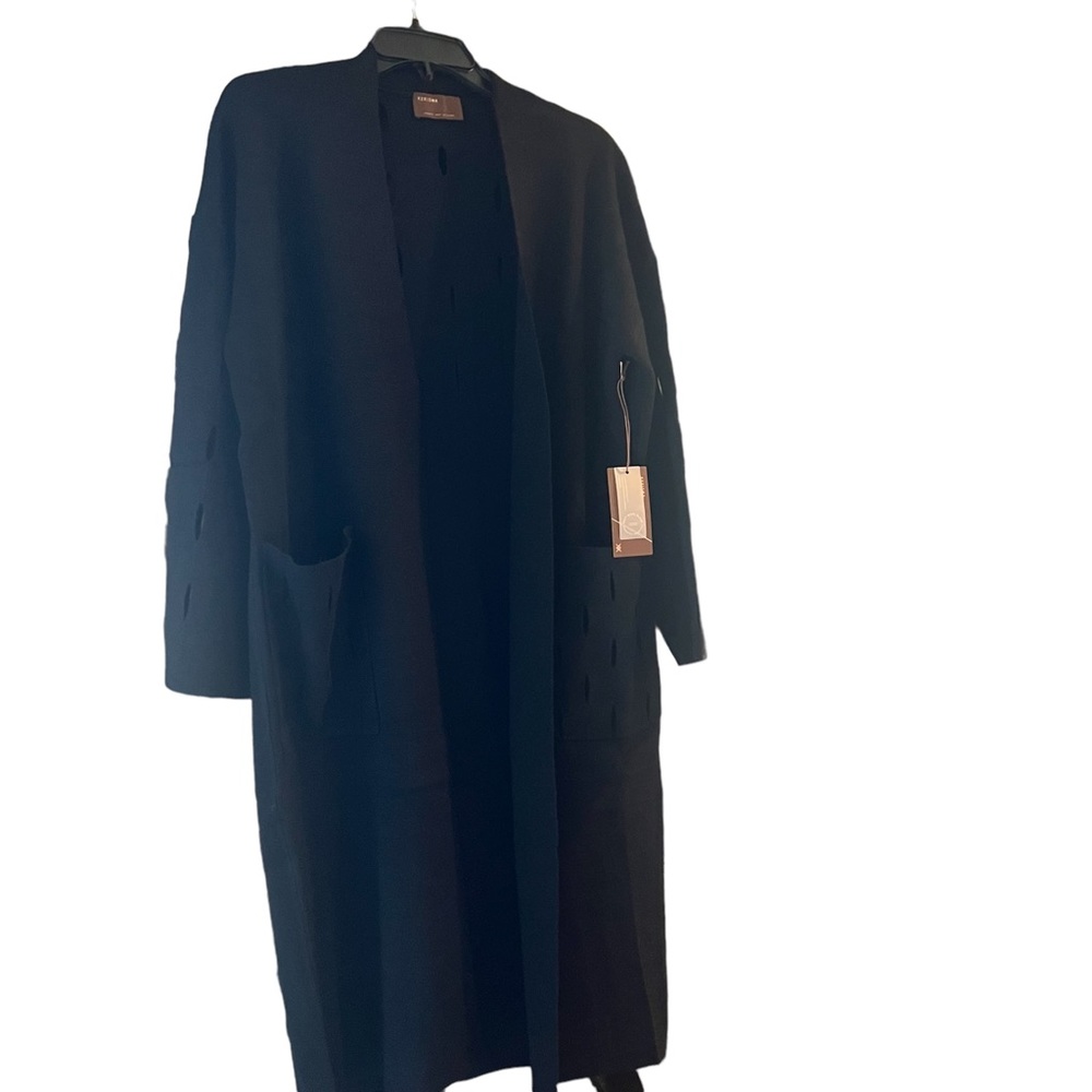 Kerisma Black Laser Cut Long Sleeve Pocket Cardigan